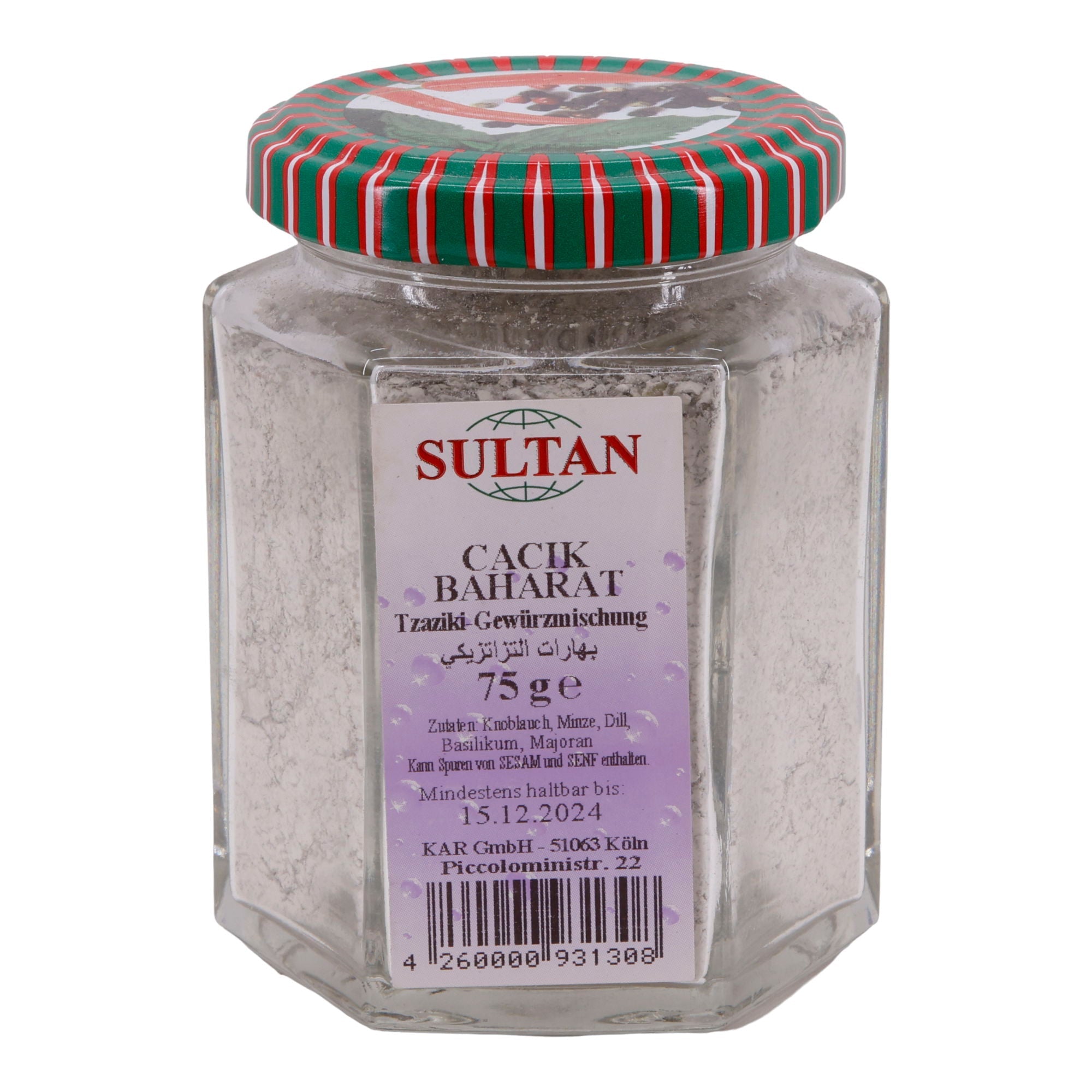 Gewürzmischung Sultan | Gewürz | Tzaziki-Gewürzmischung Cacik Baharat | 75 g Glas SULTAN
